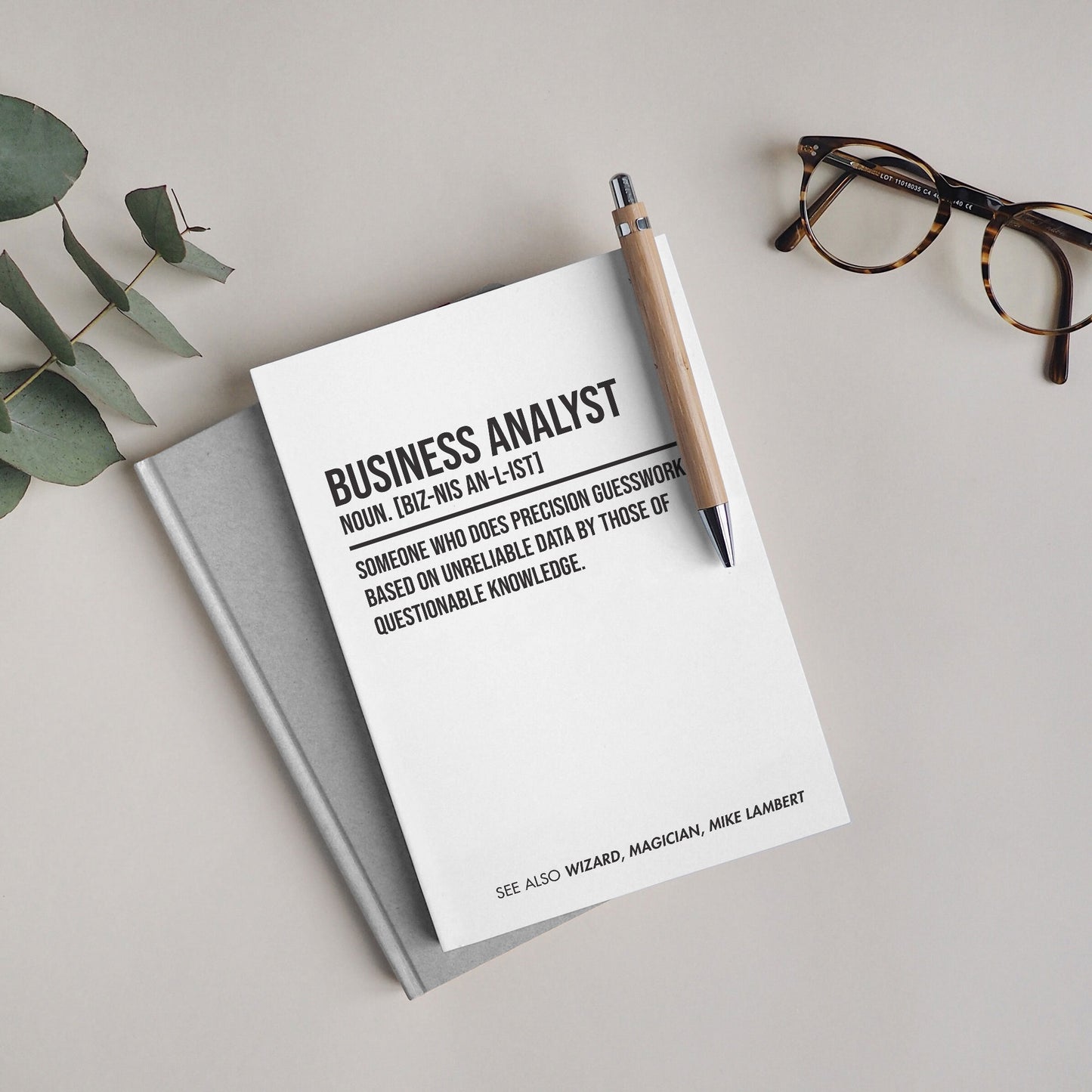 Funny Personalised "Business Analyst" Definition Notebook