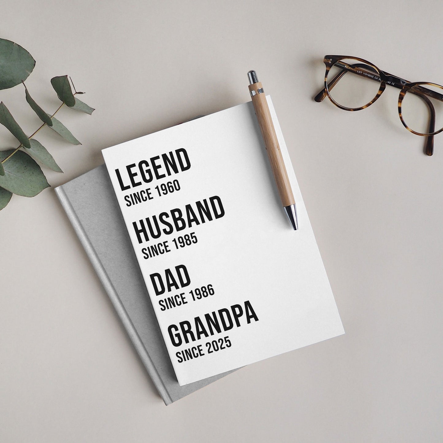Funny Personalised "Dad Since" Notebook