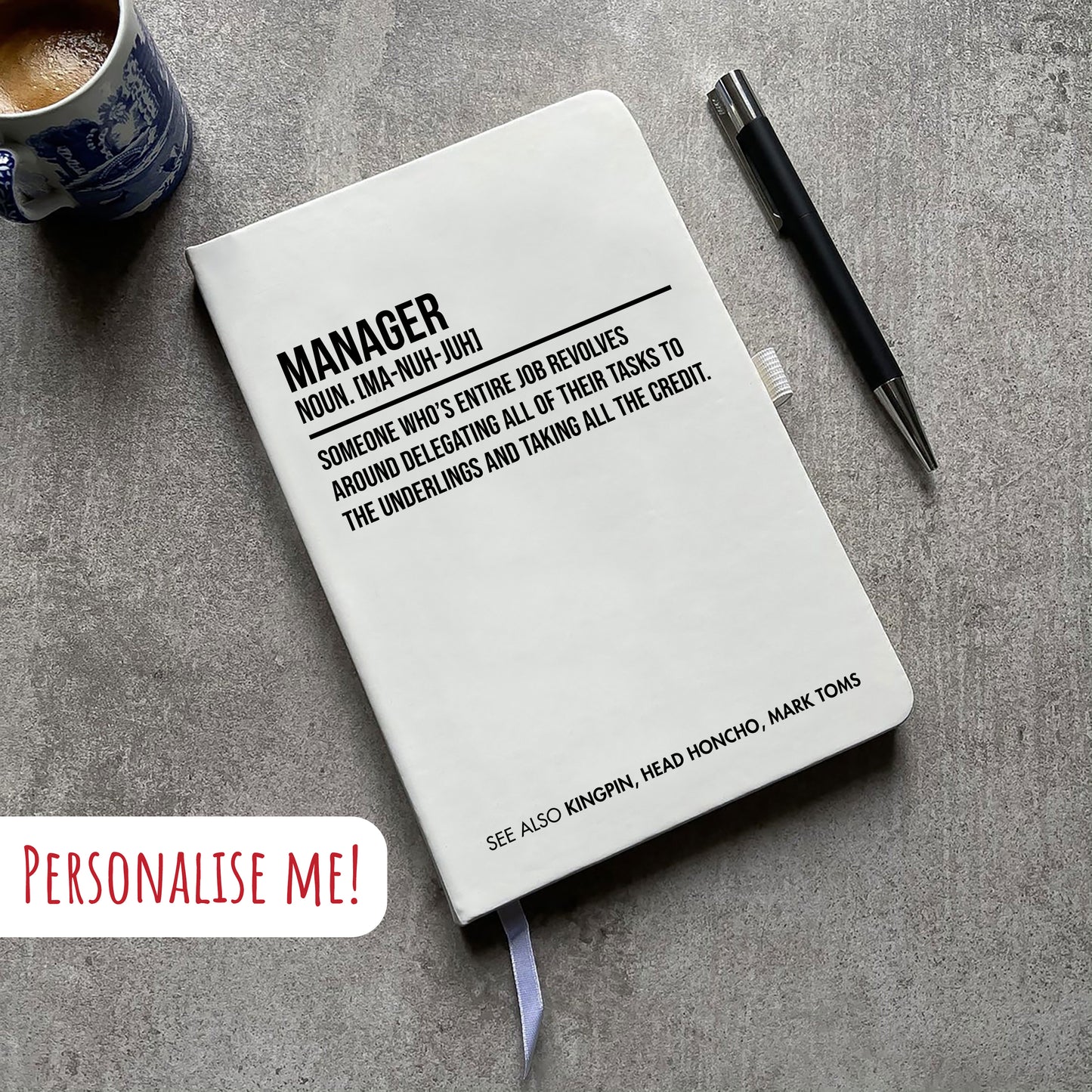 Funny Personalised "Manager" Definition Notebook