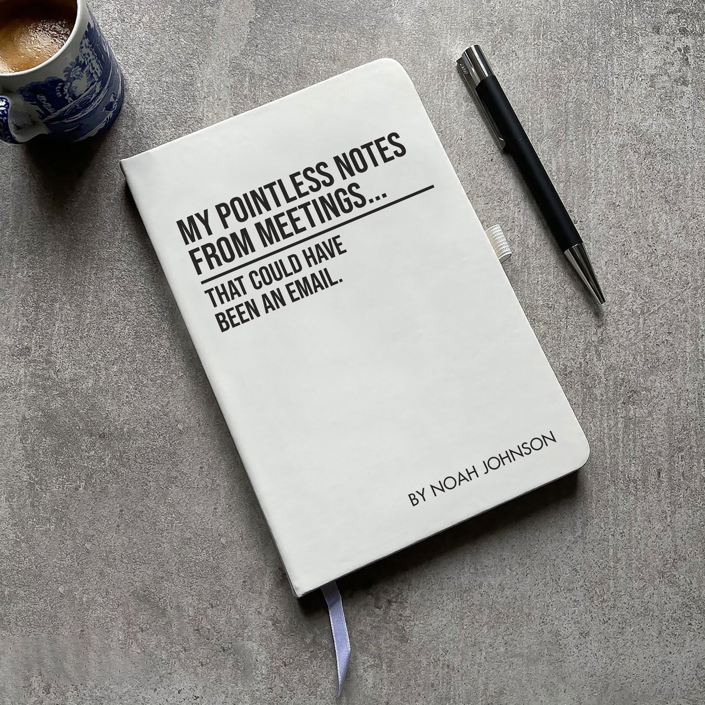 Funny Personalised "Pointless Notes From Meetings" Notebook