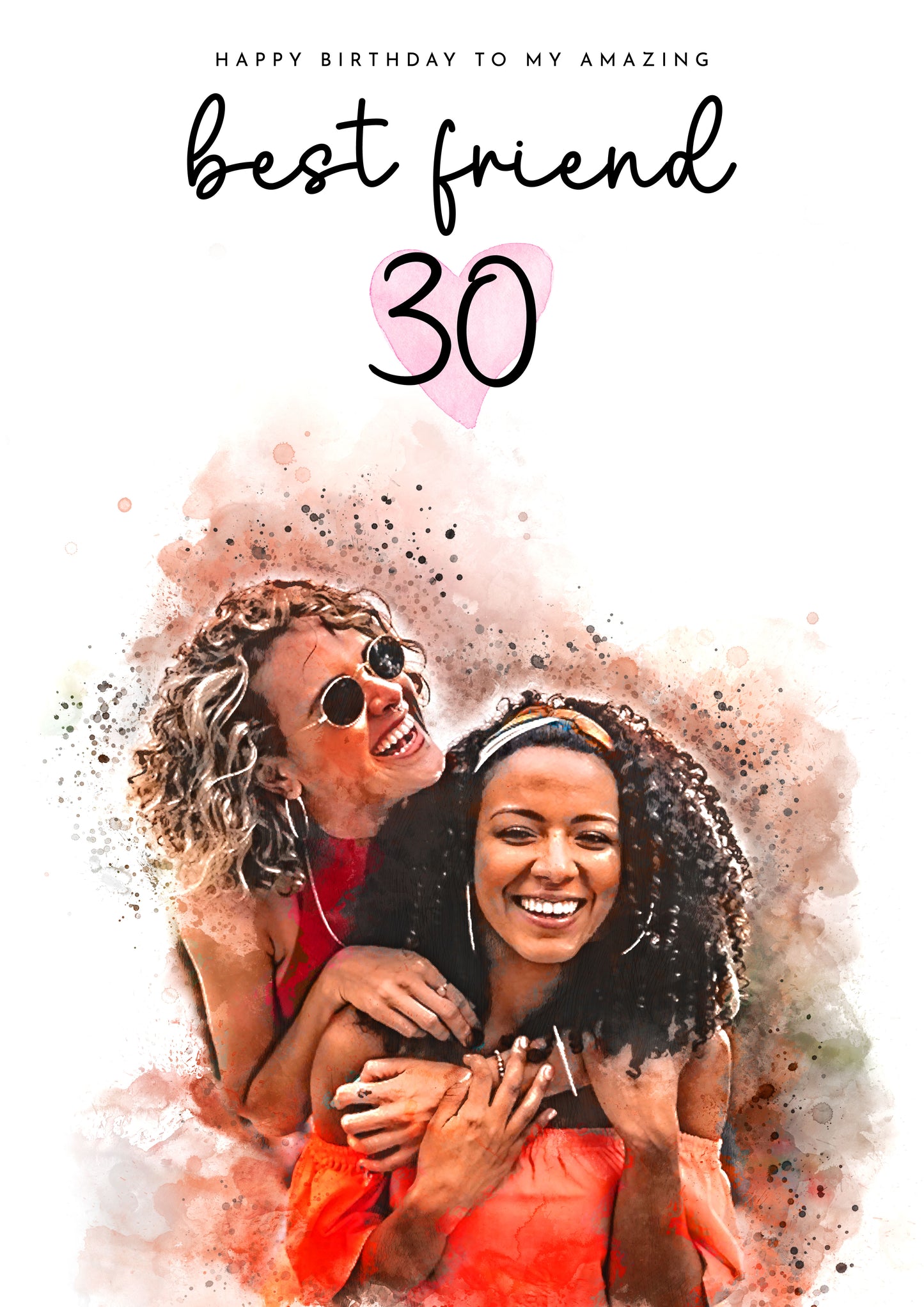 Personalised Watercolour Birthday Card