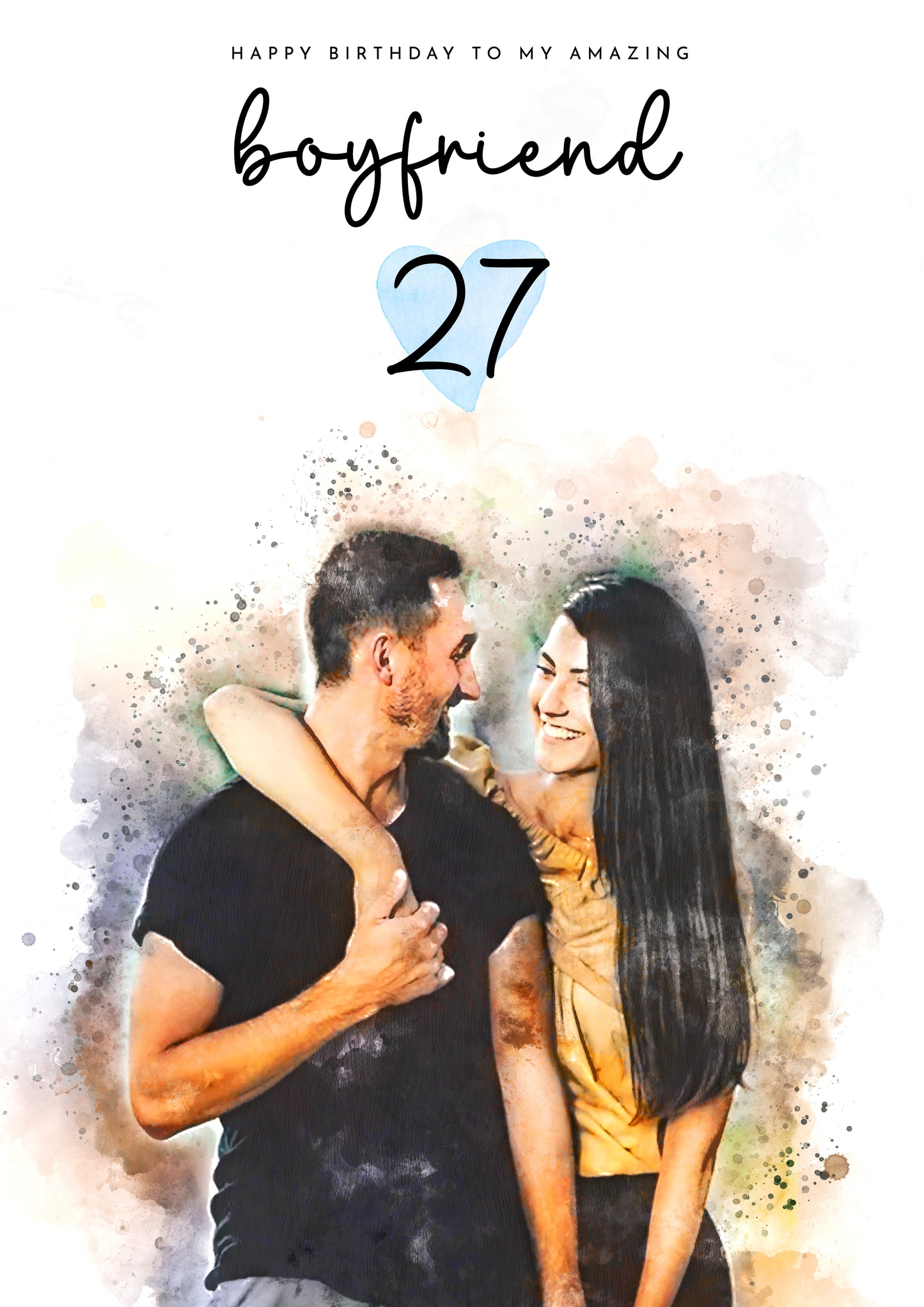 Personalised Watercolour Birthday Card