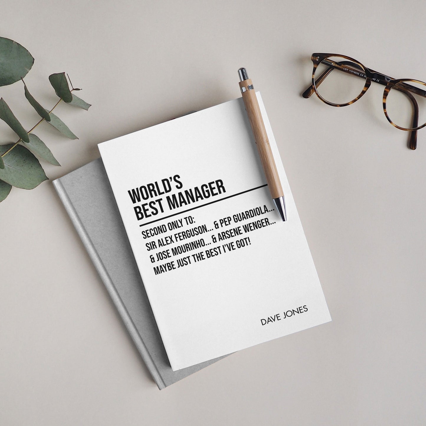 Funny Personalised "World's Best Manager" Notebook