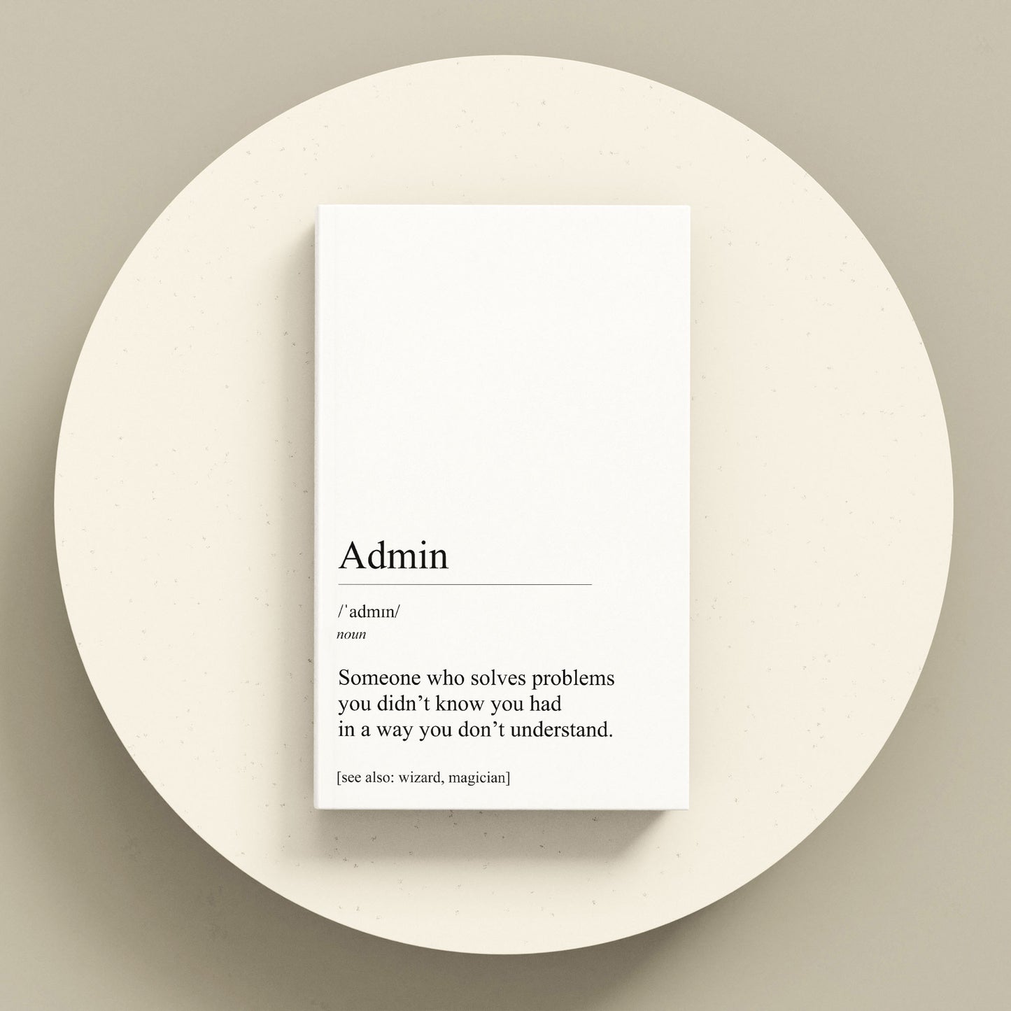 Funny Personalised "Admin" Definition Notebook