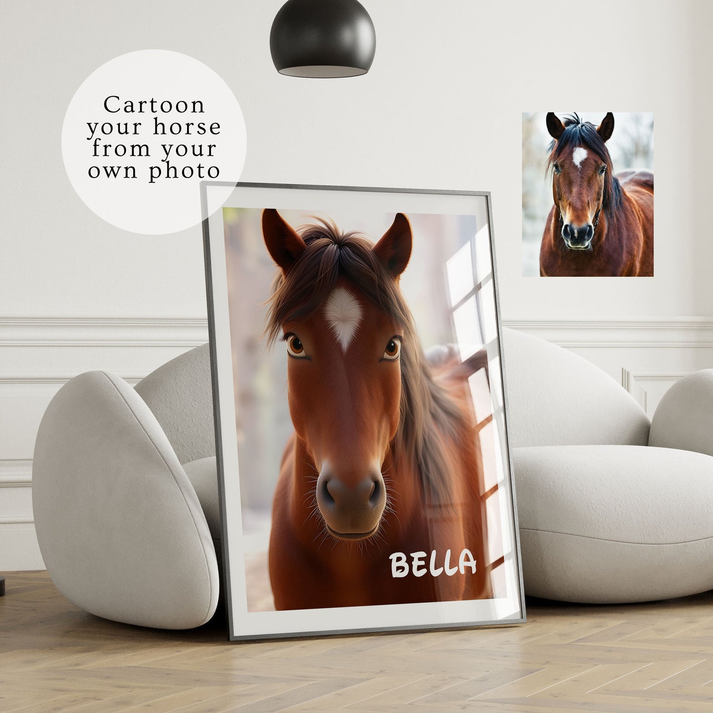Personalised Disney Style Cartoon Pet Portrait Art