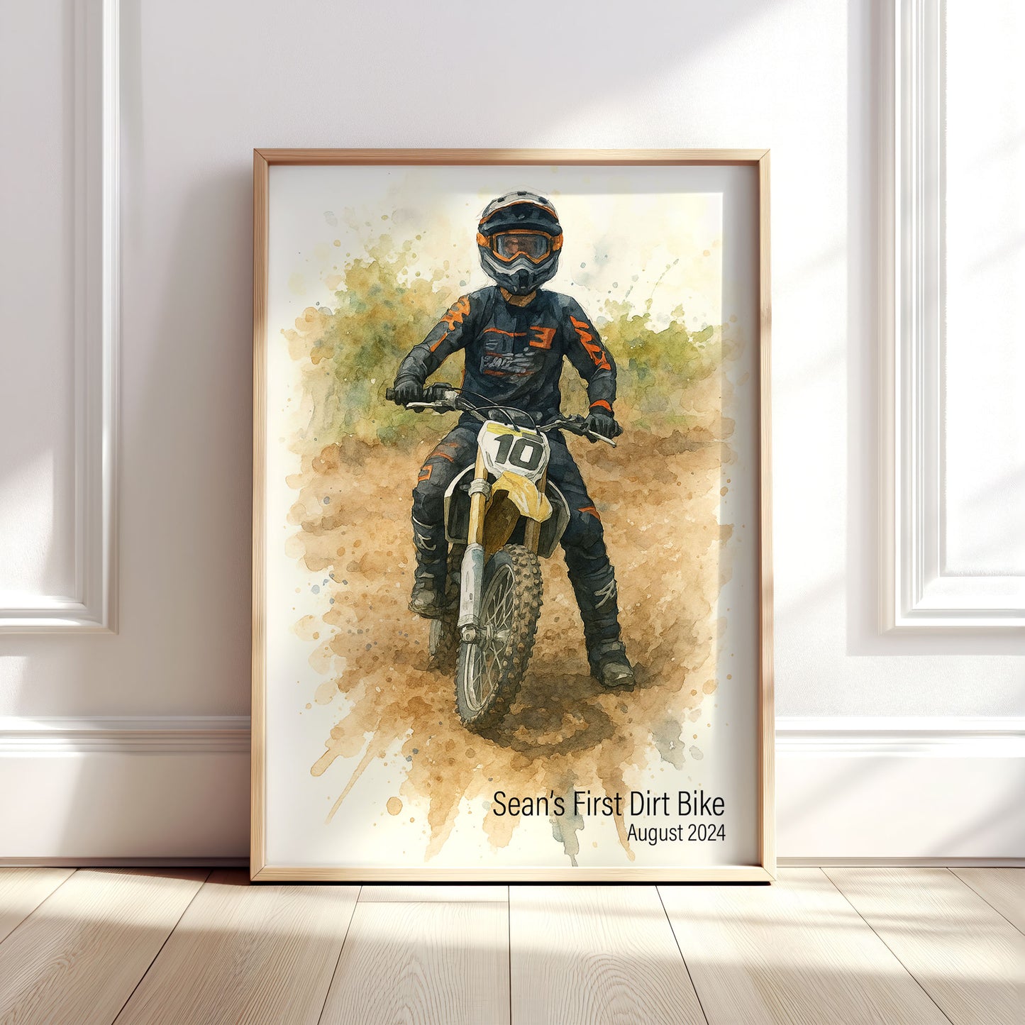 Personalised Motorbike Watercolour Print From Your Photo