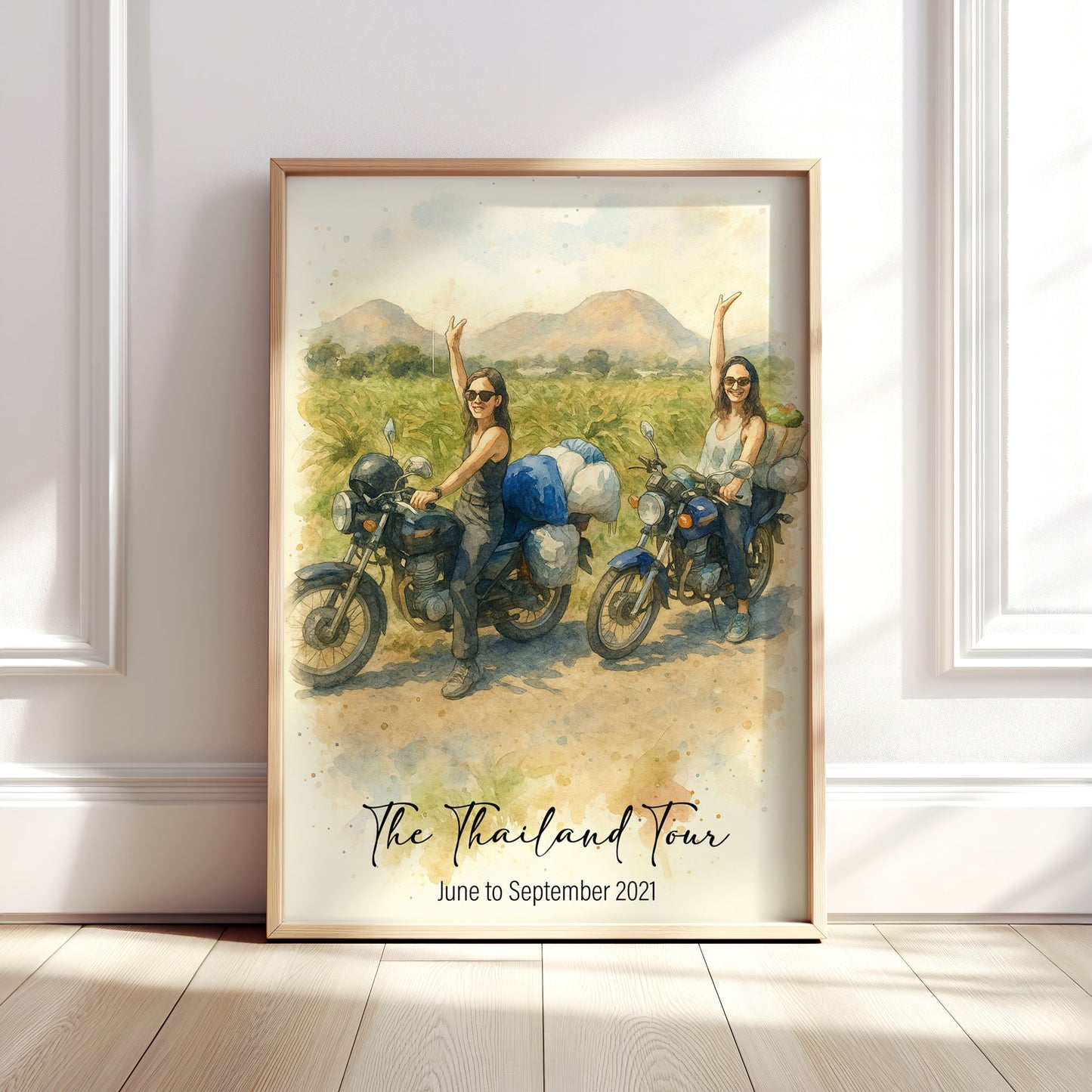 Personalised Motorbike Watercolour Print From Your Photo