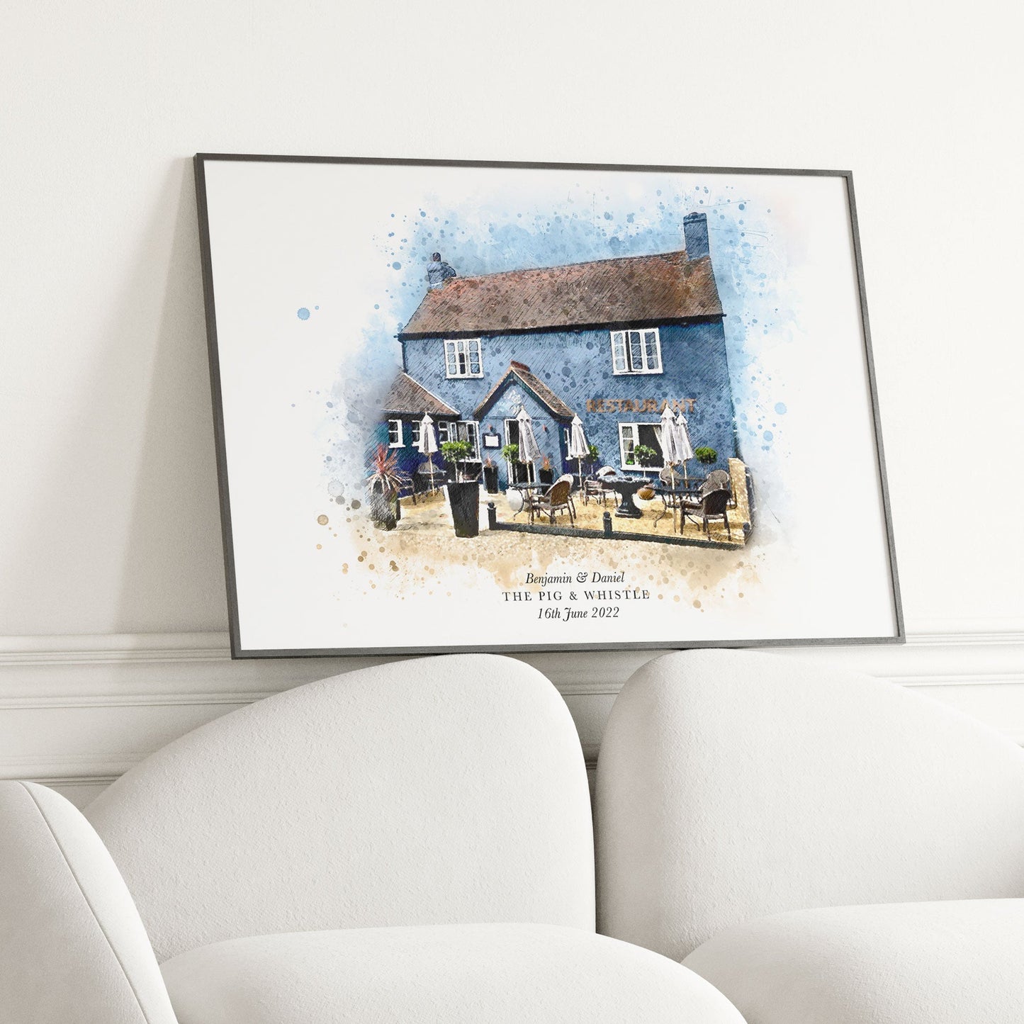 Personalised Watercolour School Portrait