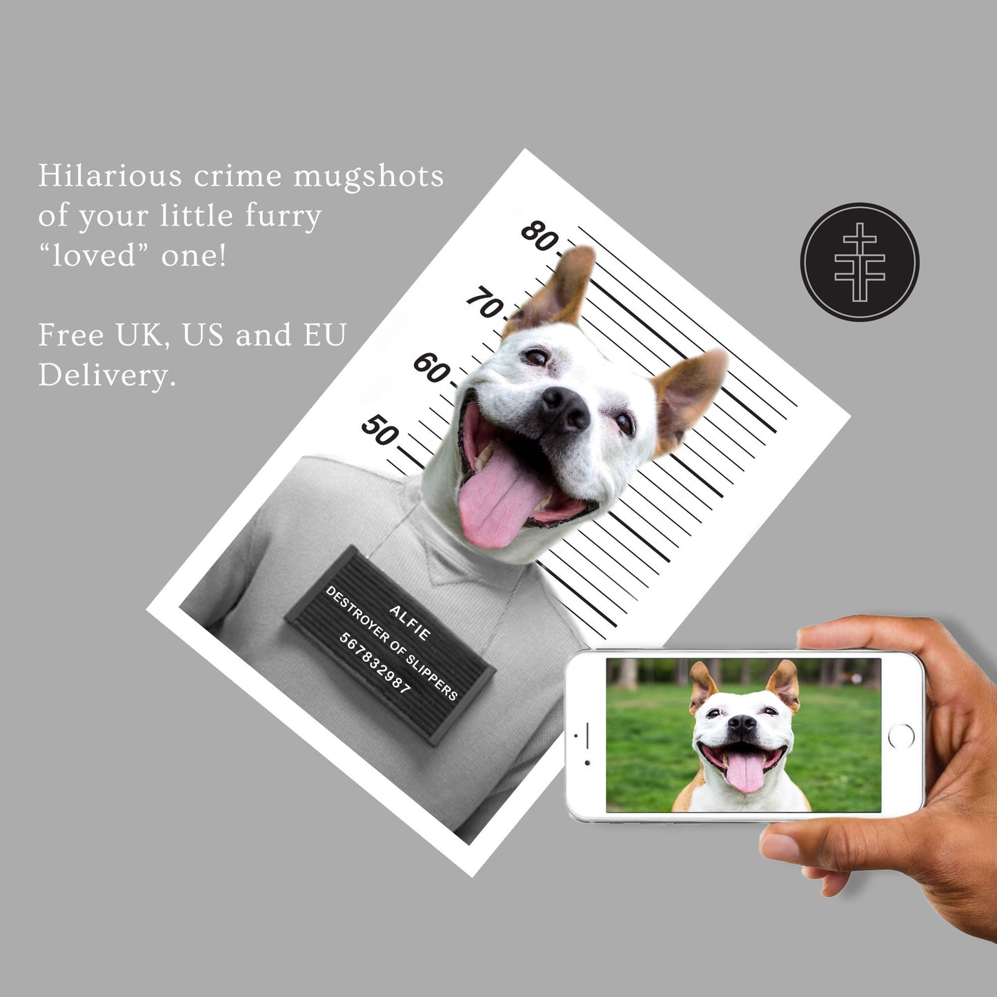 Personalised Pet Colour Mugshot Portrait