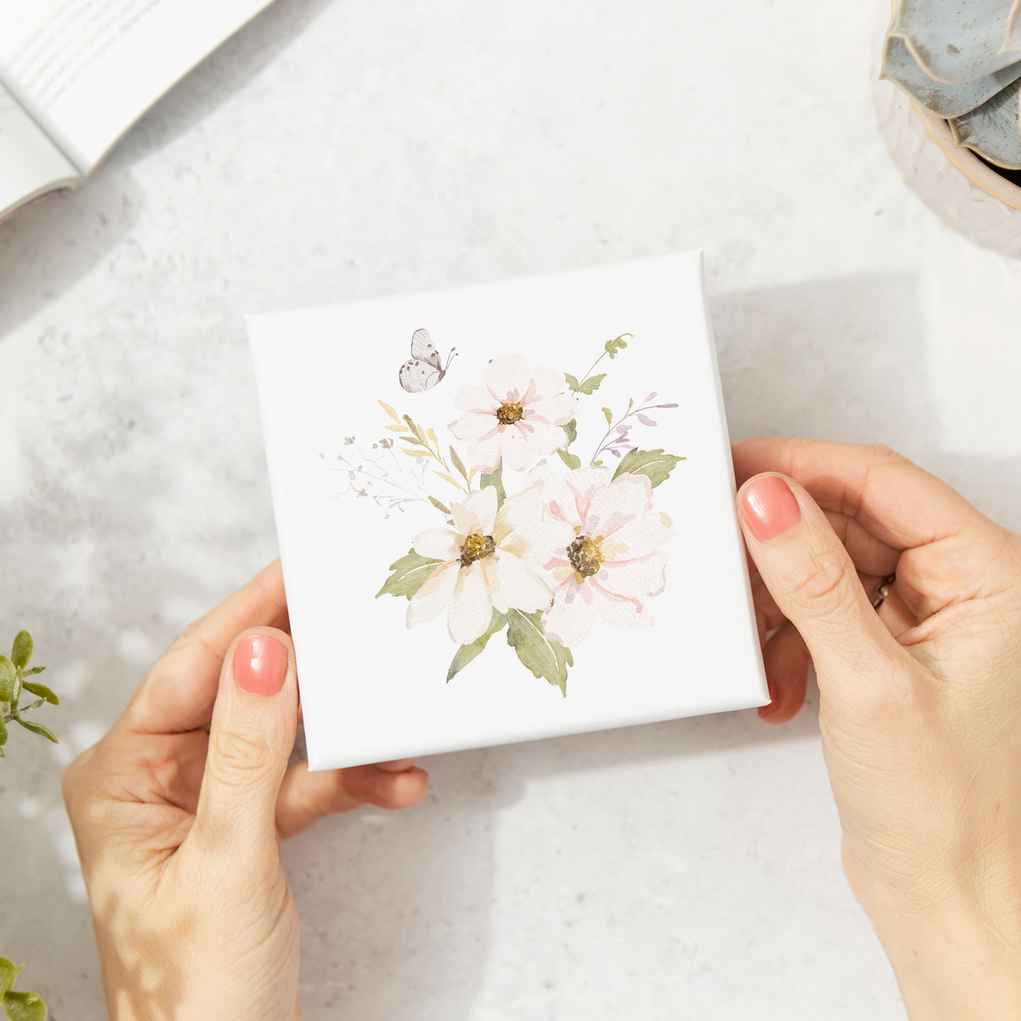 Set of 4 Wild Flower Ceramic Drinks Coasters