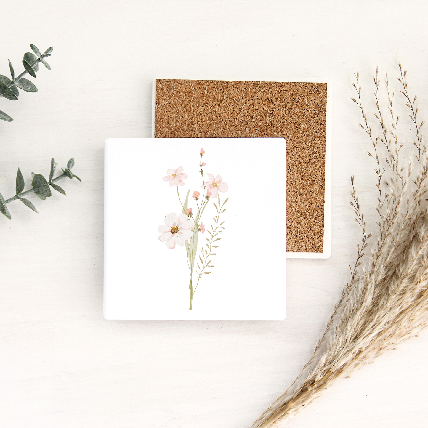 Set of 4 Wild Flower Ceramic Drinks Coasters