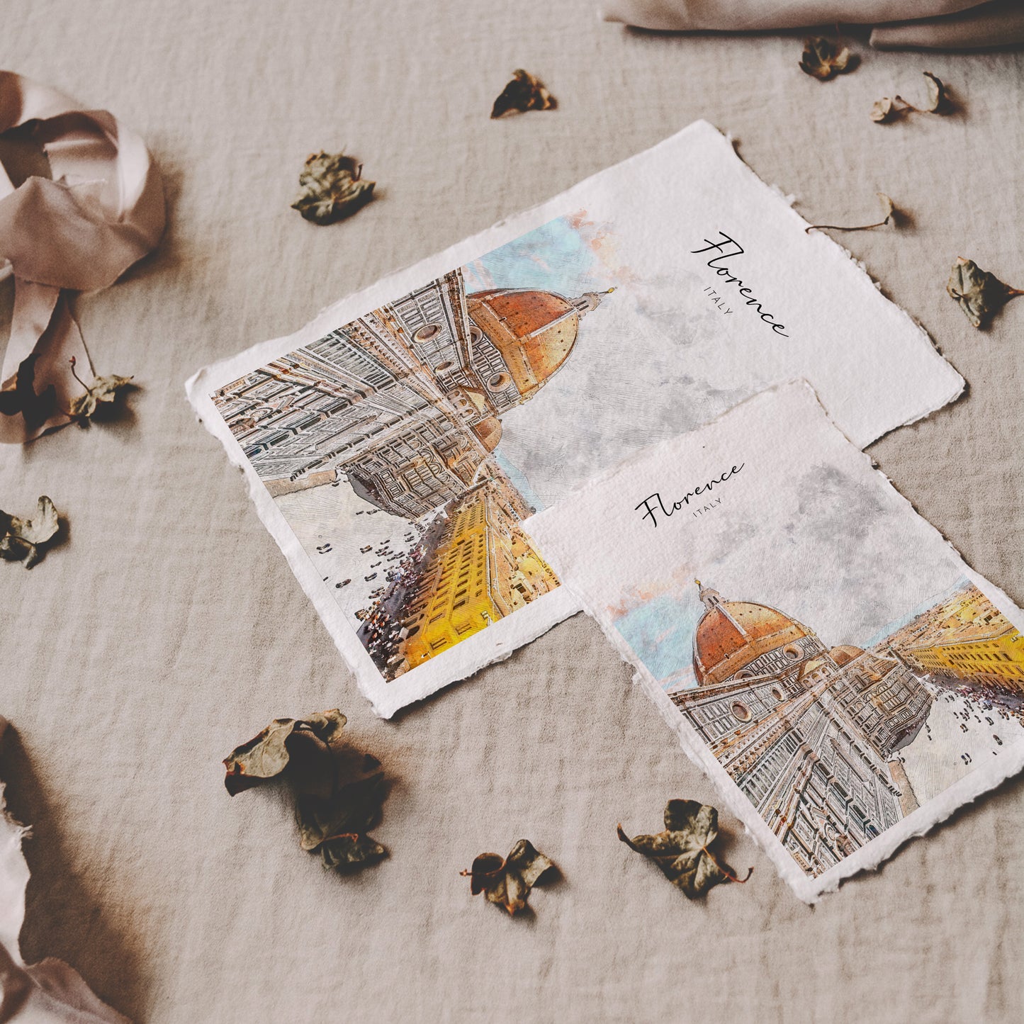 Florence Watercolour Print on Handmade Paper