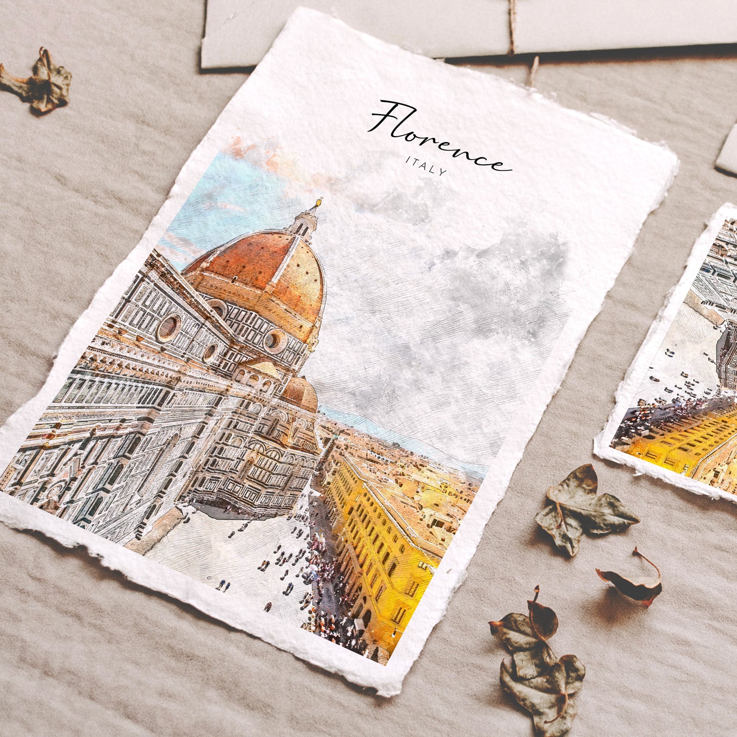 Florence Watercolour Print on Handmade Paper