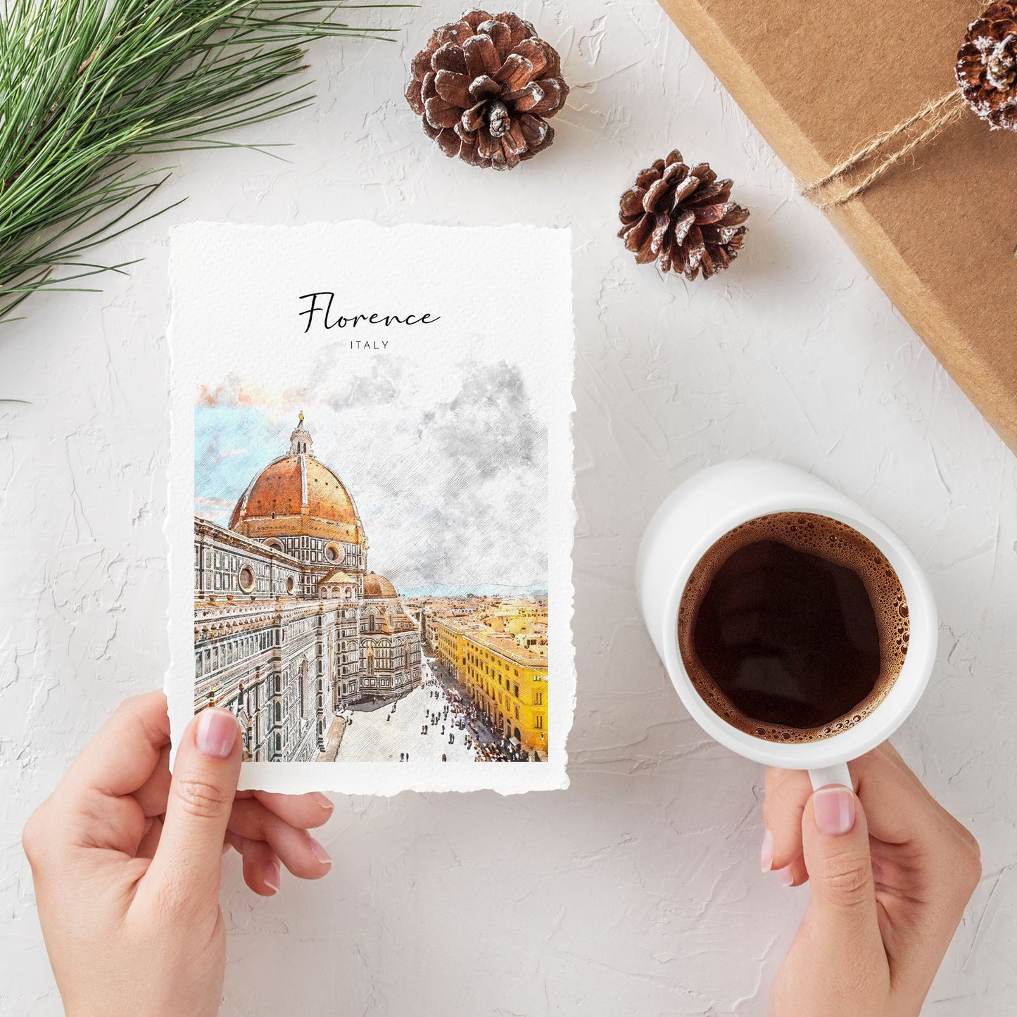 Florence Watercolour Print on Handmade Paper