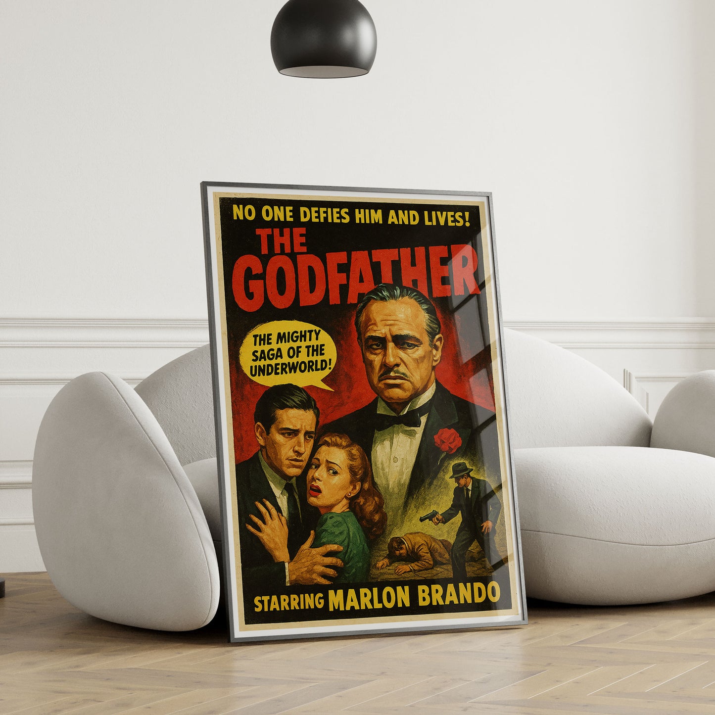 The Godfather 1950's B-Movie Style Wall Poster
