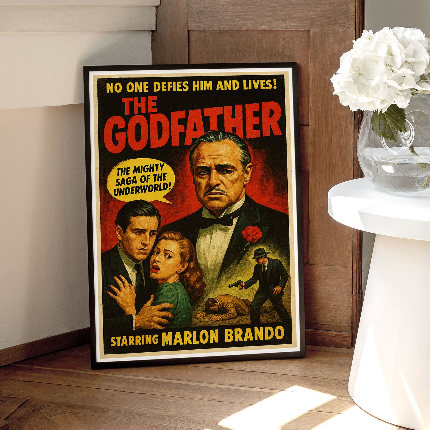 The Godfather 1950's B-Movie Style Wall Poster