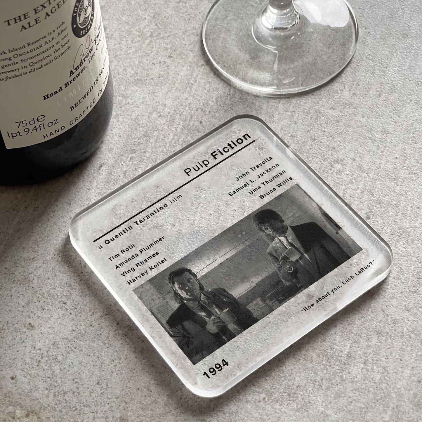 Pulp Fiction Movie Film Coaster | Acrylic Coaster | Gift for Him | Fathers Day | Home Cinema Accessories | Gift for Dad | Movie Gifts