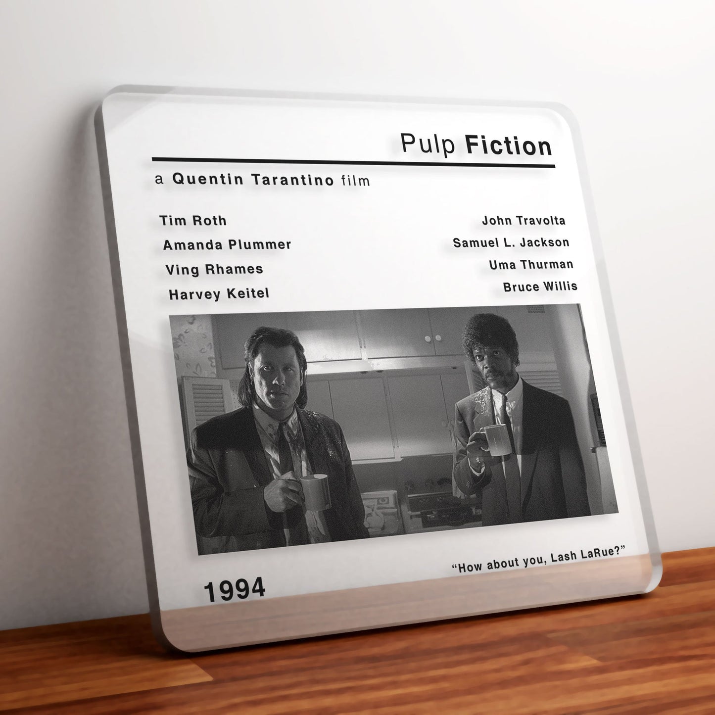 Pulp Fiction Movie Film Coaster | Acrylic Coaster | Gift for Him | Fathers Day | Home Cinema Accessories | Gift for Dad | Movie Gifts