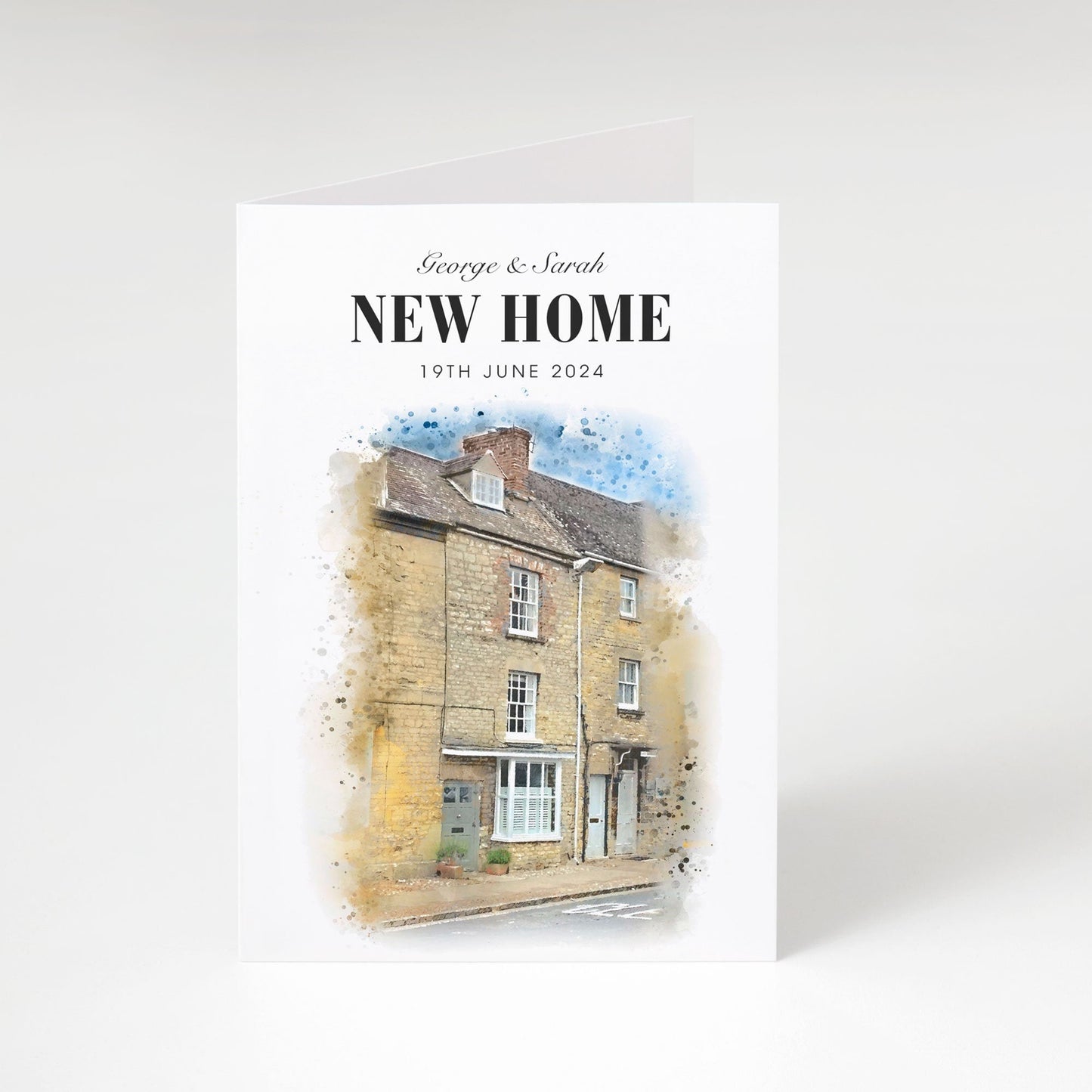 Personalised Watercolour New Home Card from Your Own Photo | Custom Greeting Cards | Housewarming Cards