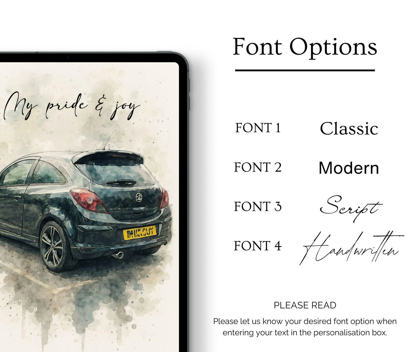 Personalised Car Watercolour Print From Your Photo
