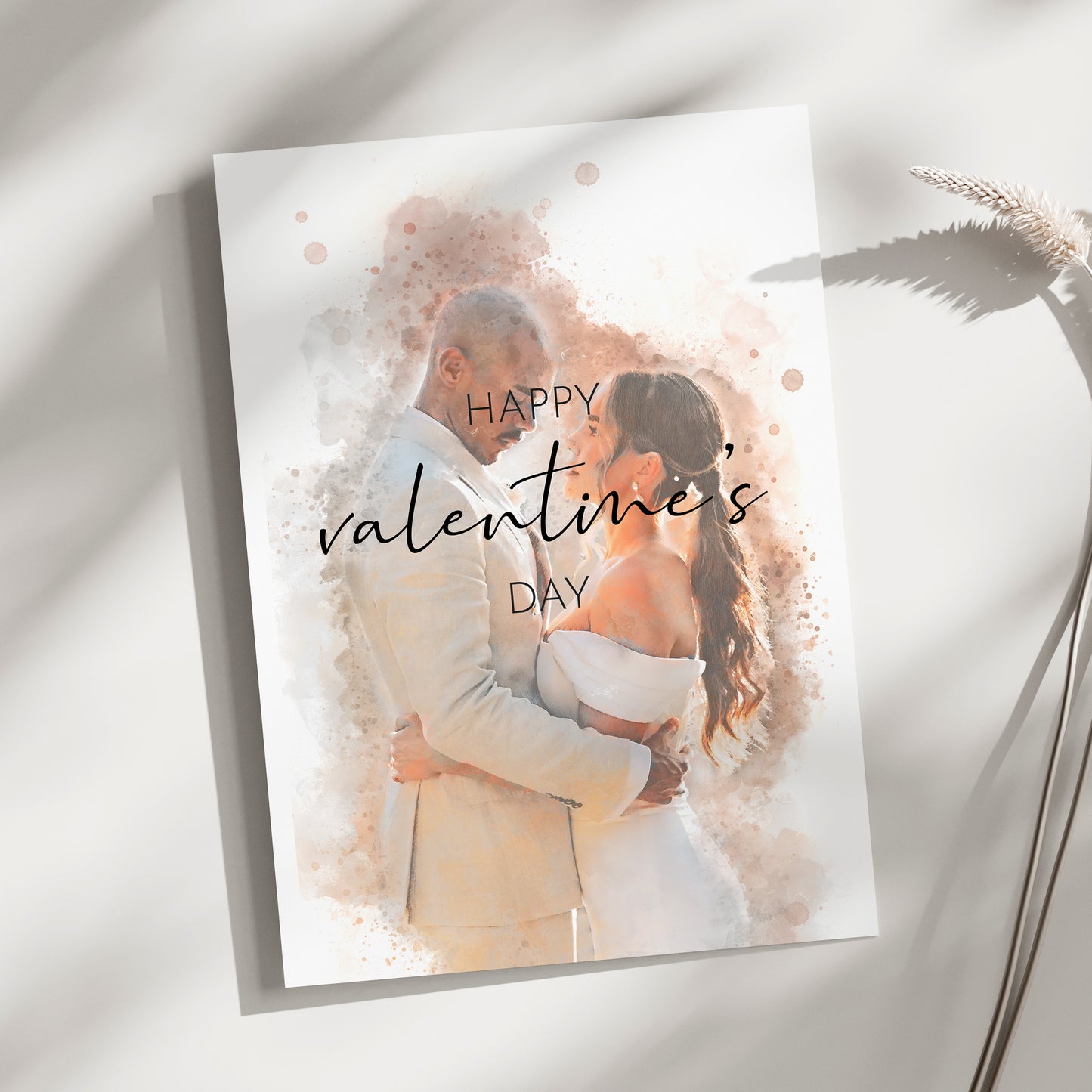 Personalised Watercolour Valentine's Day Card