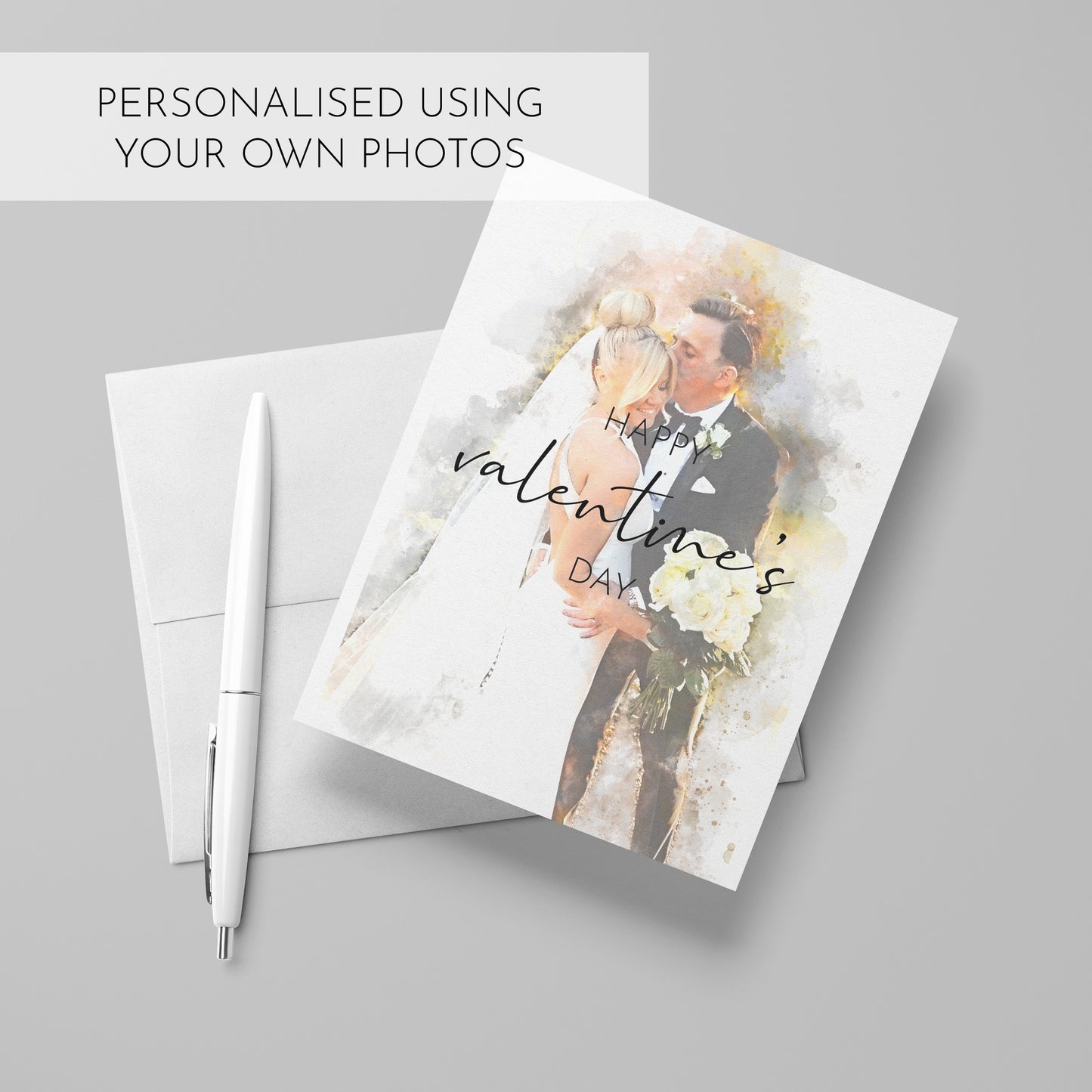 Personalised Watercolour Valentine's Day Card