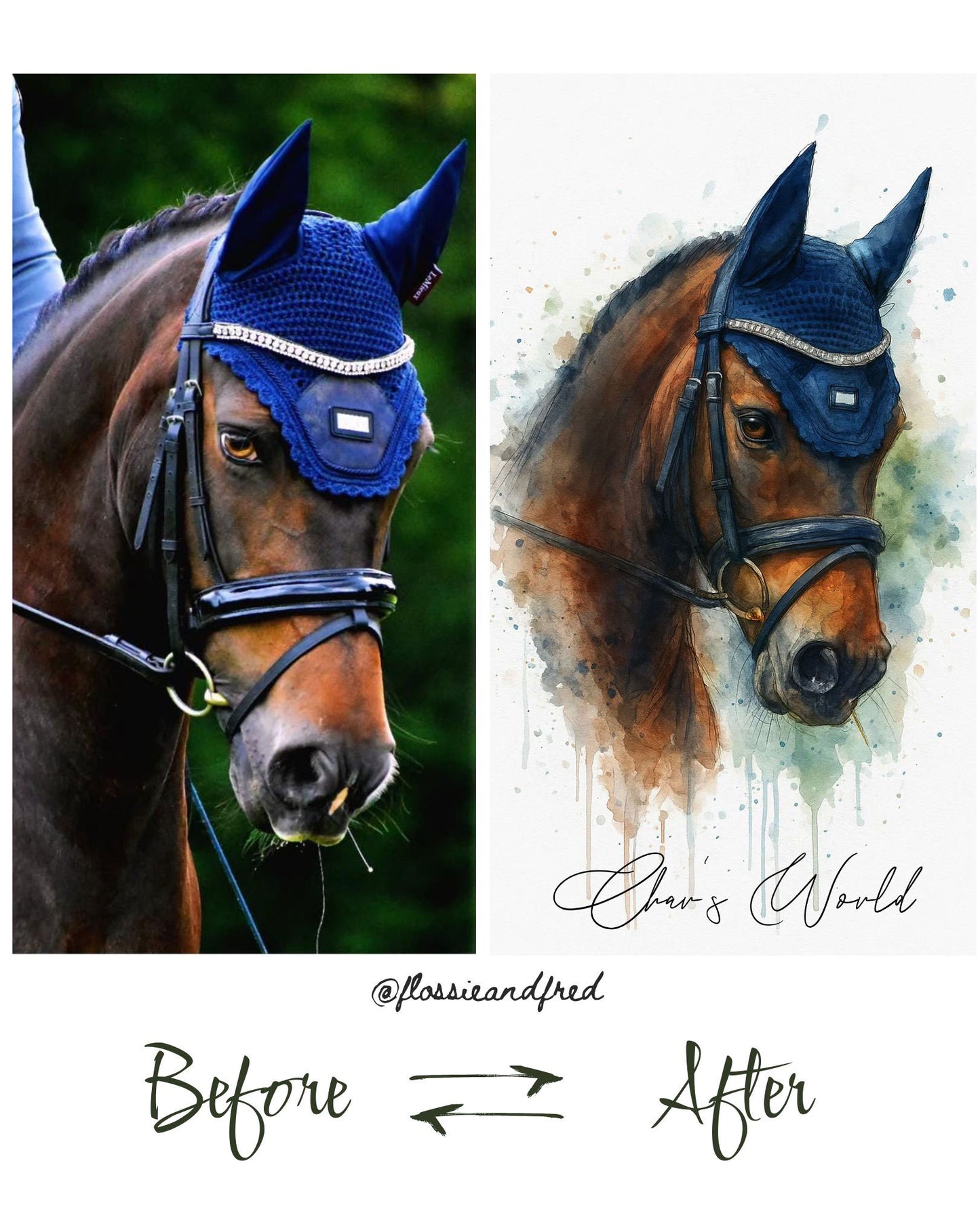 Personalised Watercolour Horse Portrait Print