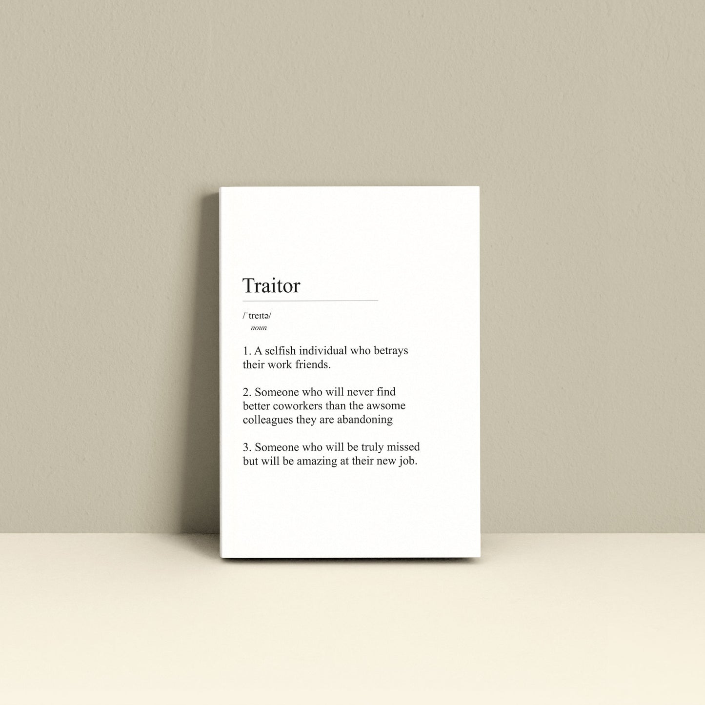 Funny Personalised "Traitor" Definition Notebook