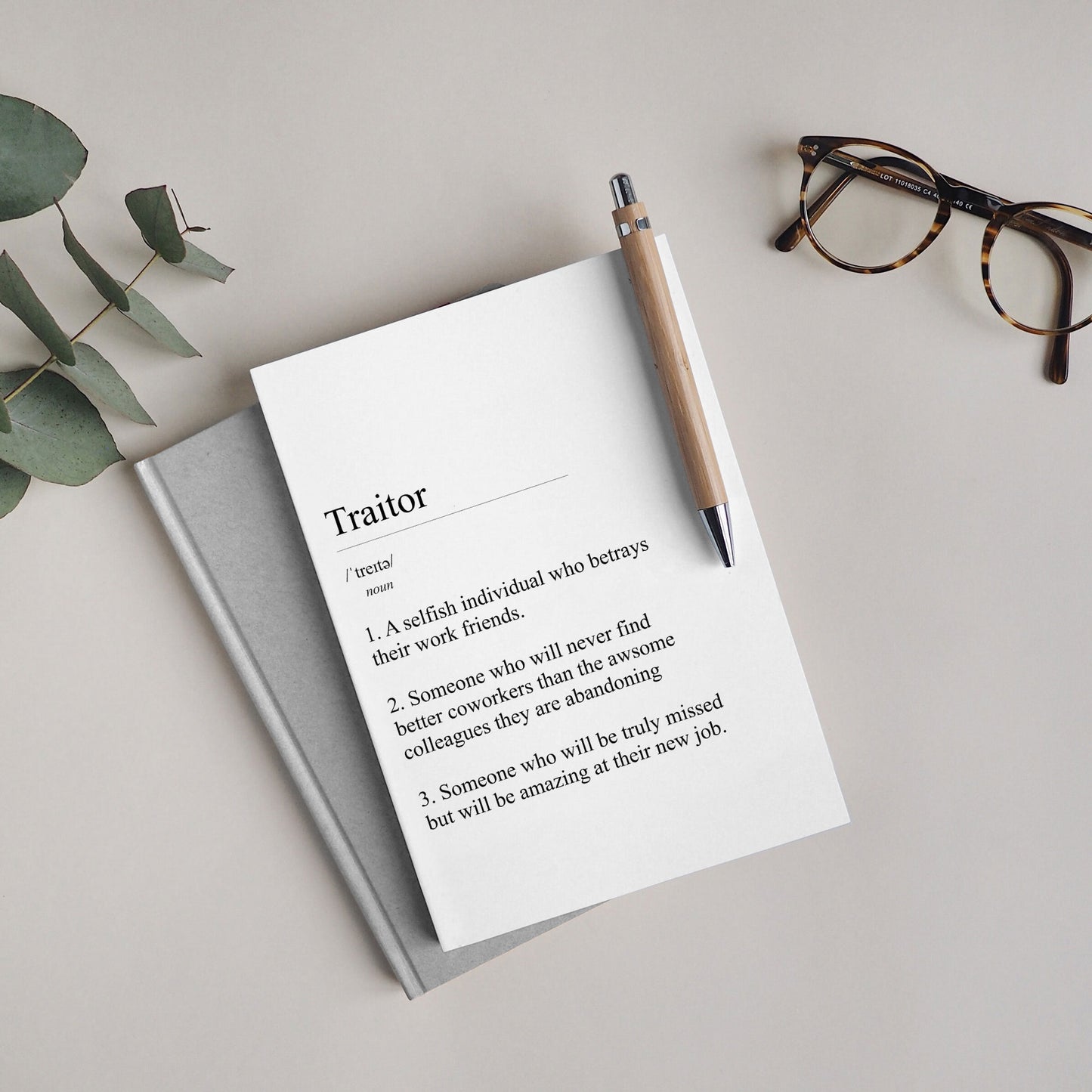 Funny Personalised "Traitor" Definition Notebook