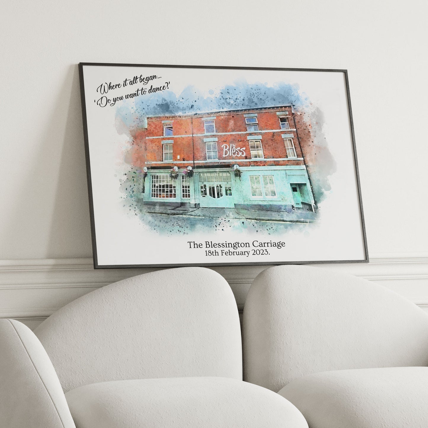Personalised 'Where it all began' Watercolour Portrait