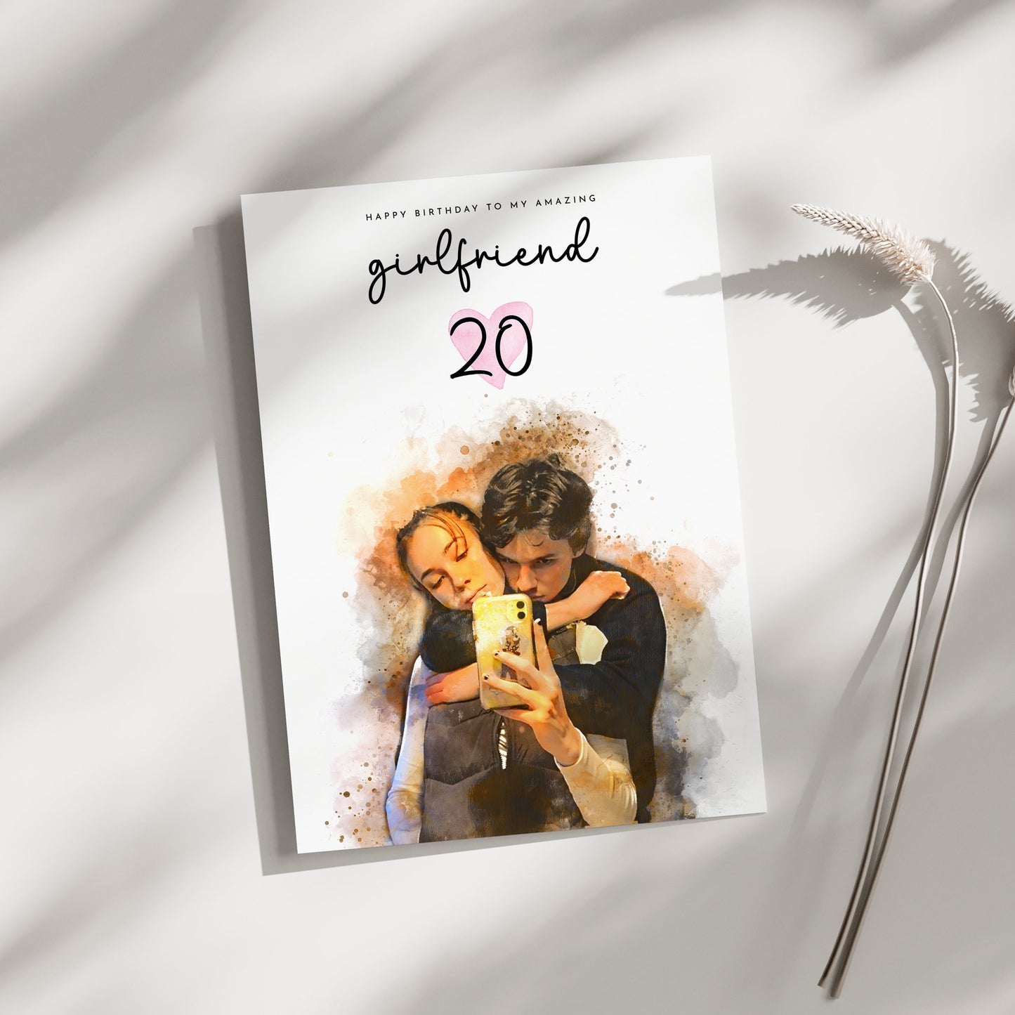 Personalised Watercolour Birthday Cards from Your Own Photo | Milestone Birthday Cards | Special Occasion | 30th | 40th | 50th | 60th | 21st