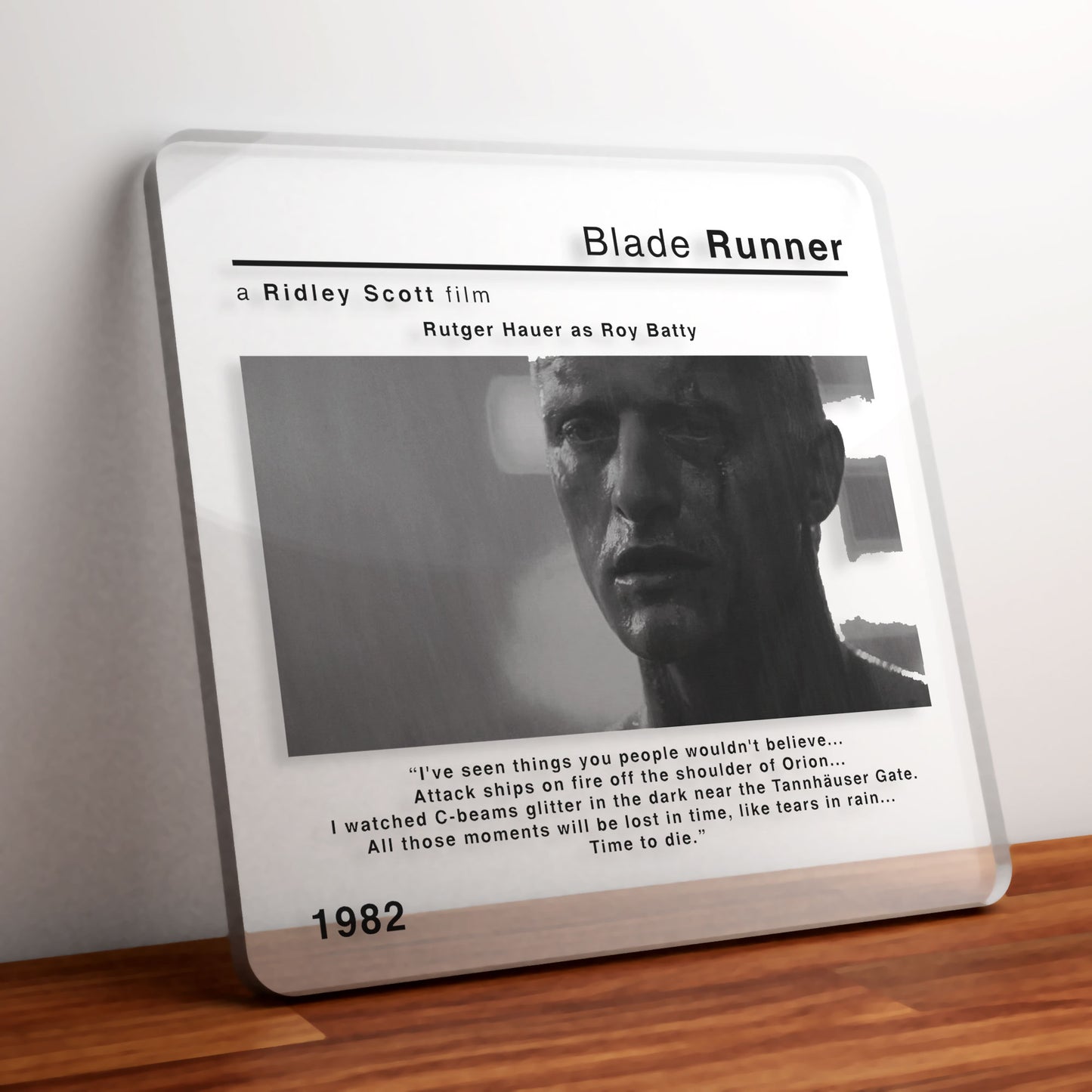 Blade Runner Tears In Rain Quote Movie Film Coaster