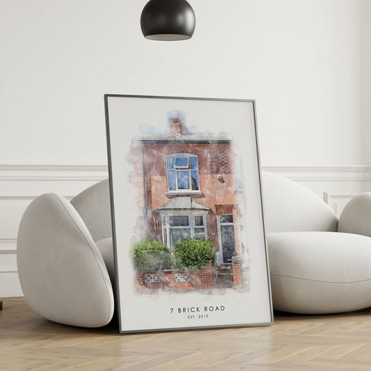 Personalised Watercolour Home Portrait