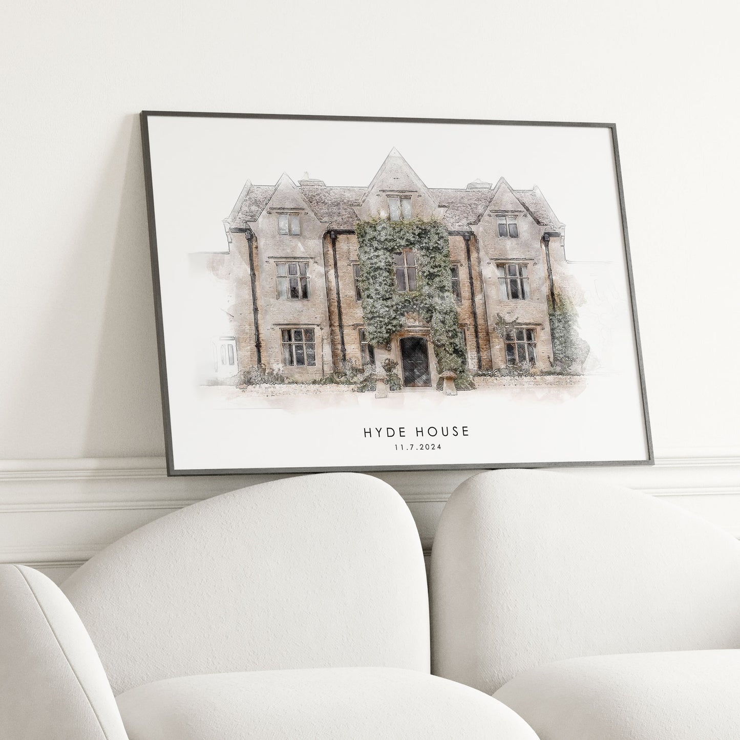 Personalised Watercolour Wedding Venue Portrait