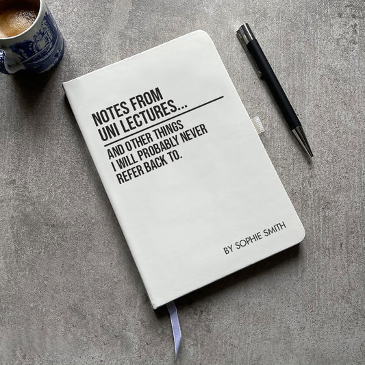 Funny Personalised "Notes From Uni Lectures" Notebook