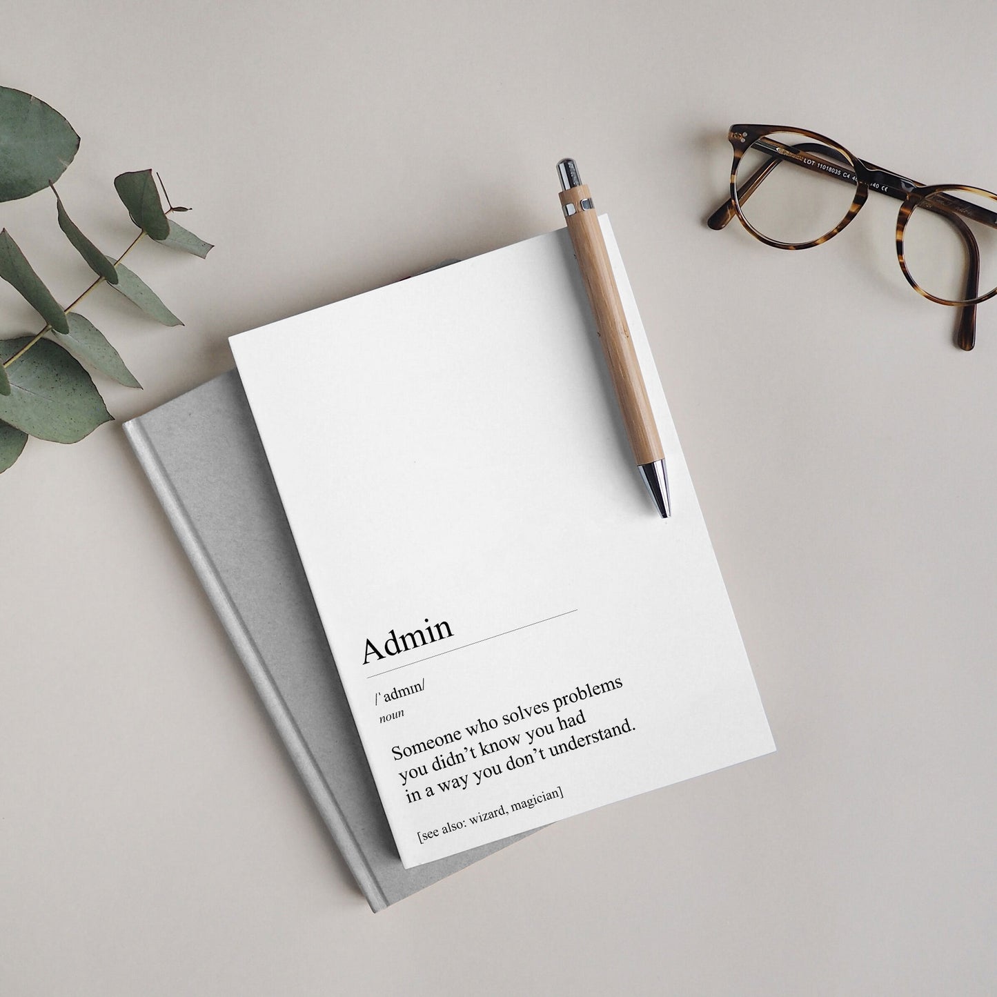 Funny Personalised "Admin" Definition Notebook