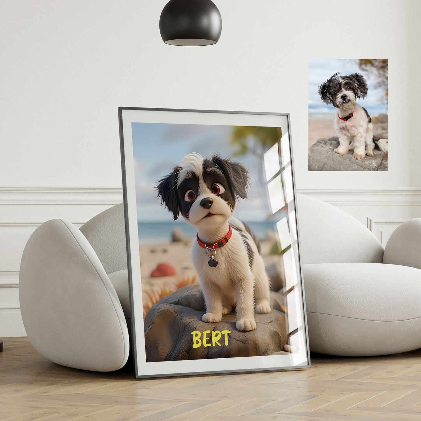 Personalised Disney Style Cartoon Pet Portrait Art