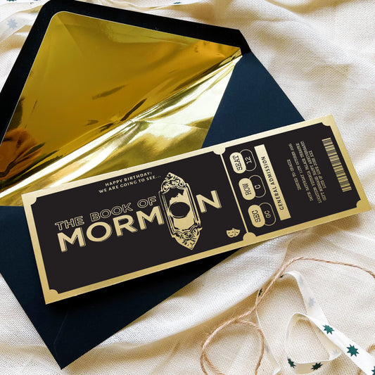 Personalised The Book of Mormon Theatre Show Ticket Keepsake
