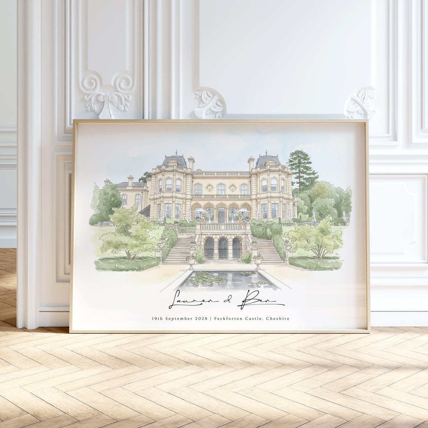 Personalised Watercolour Church or Wedding Venue Portrait