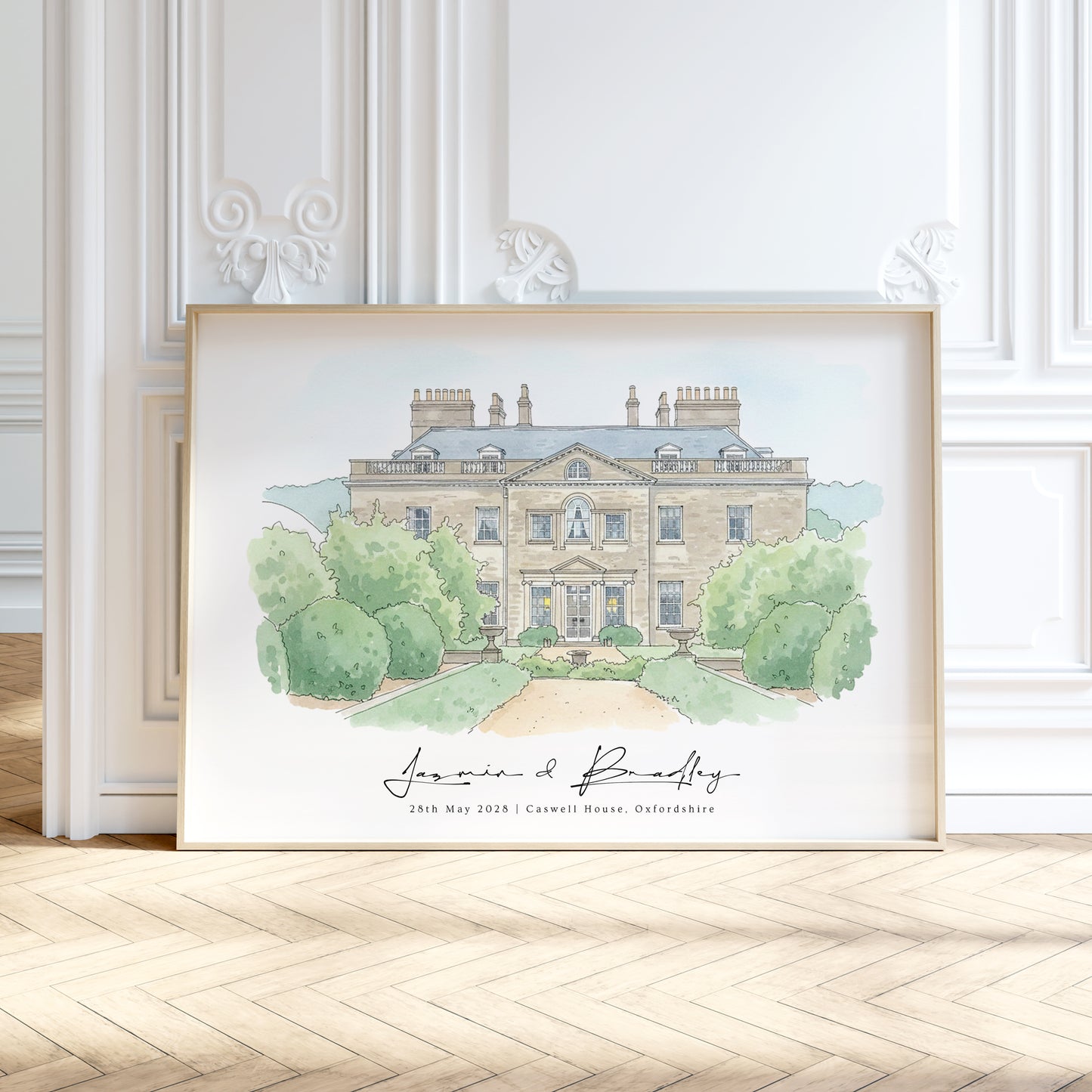Personalised Watercolour Church or Wedding Venue Portrait