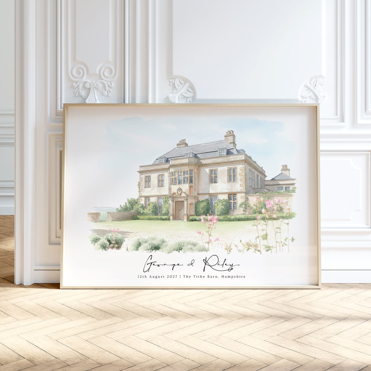 Personalised Watercolour Church or Wedding Venue Portrait