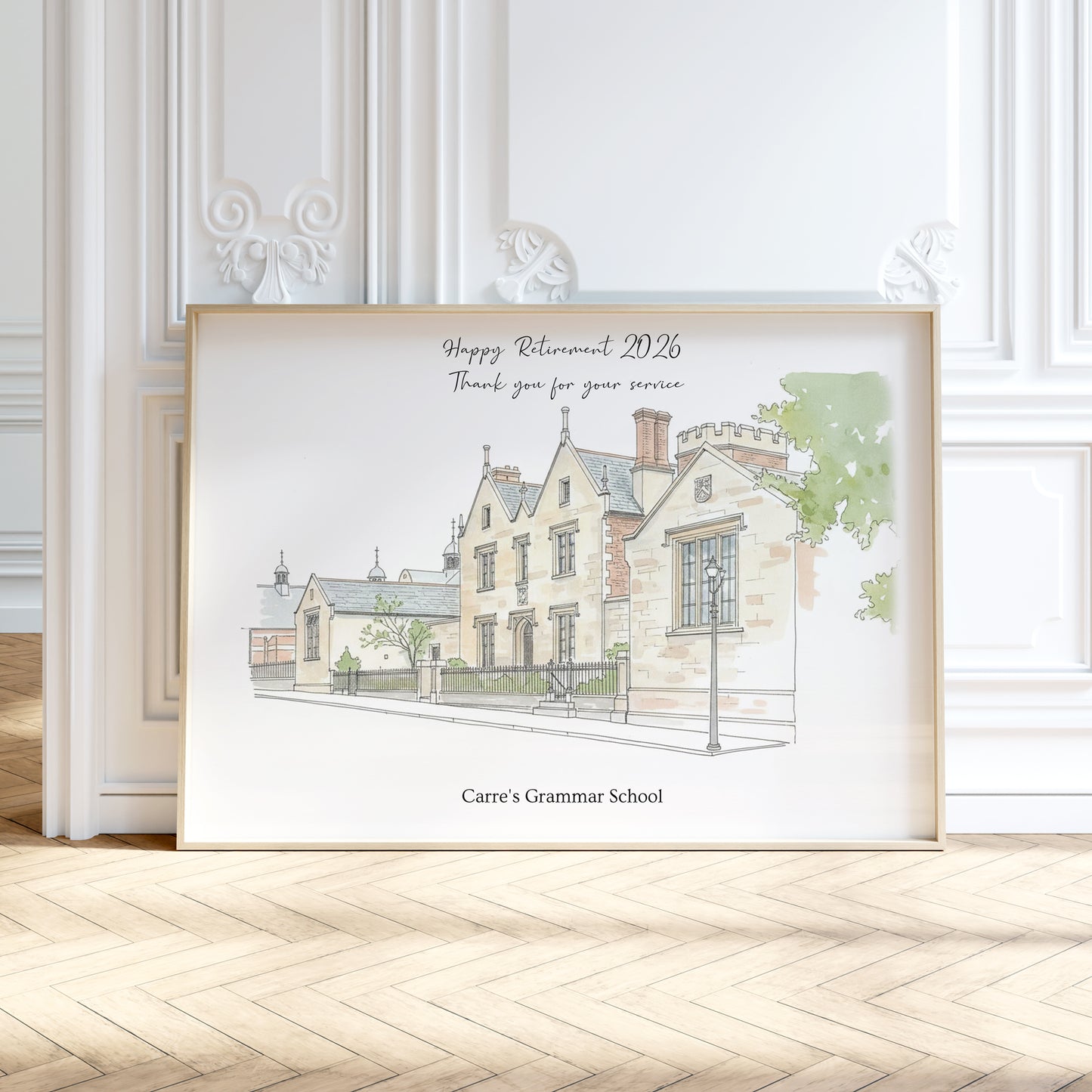Personalised Watercolour Retirement or Leaving Gift