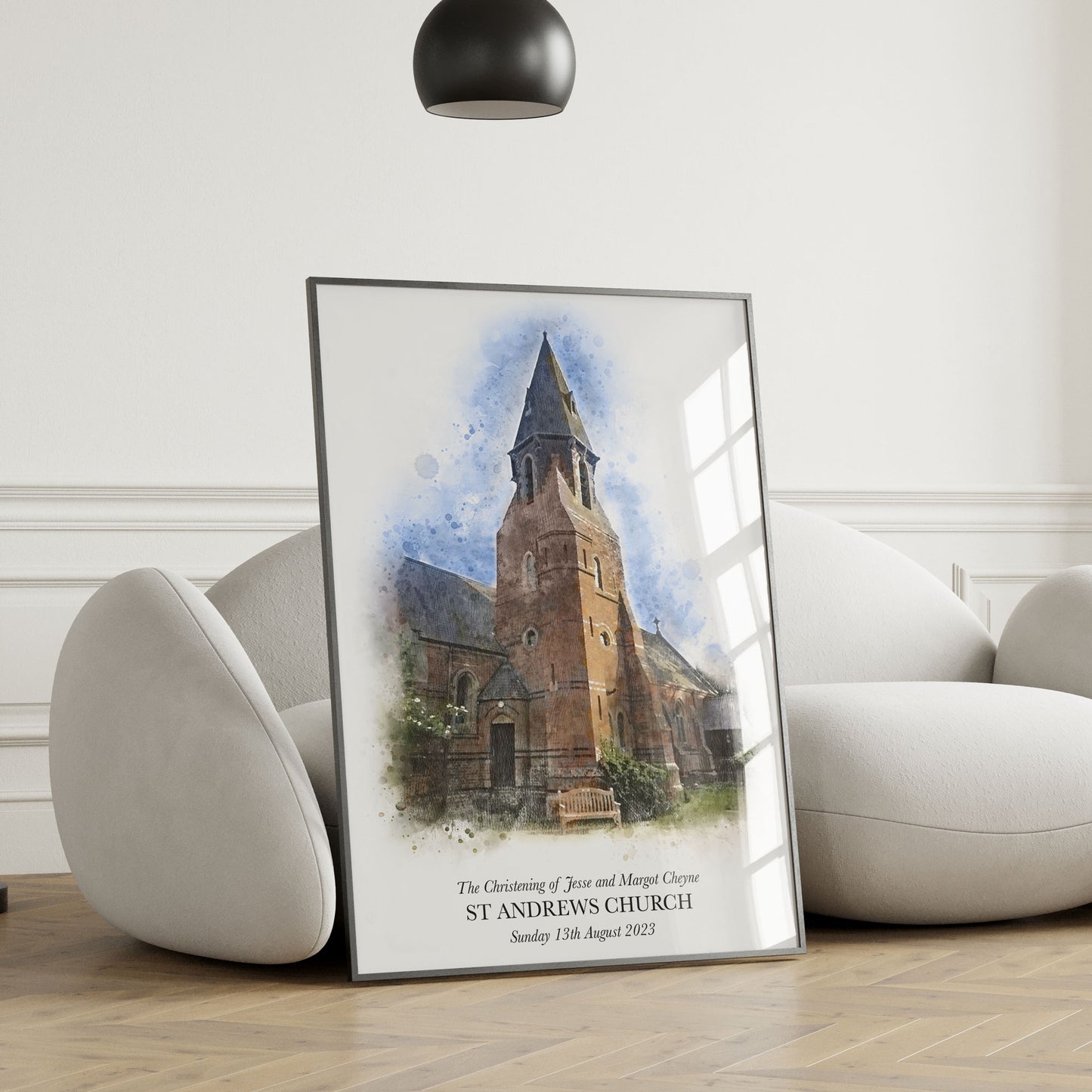 Personalised Watercolour Church Portrait