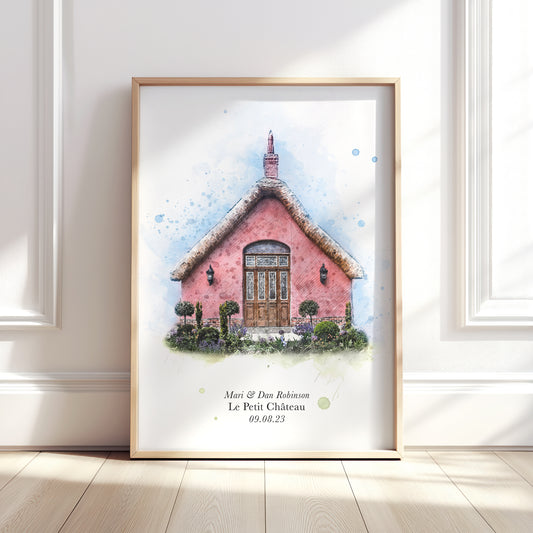 Personalised Watercolour Church Portrait