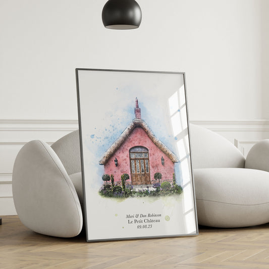 Personalised Watercolour Church Portrait