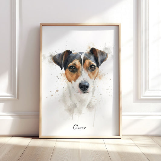 Personalised Watercolour Dog Portrait Art