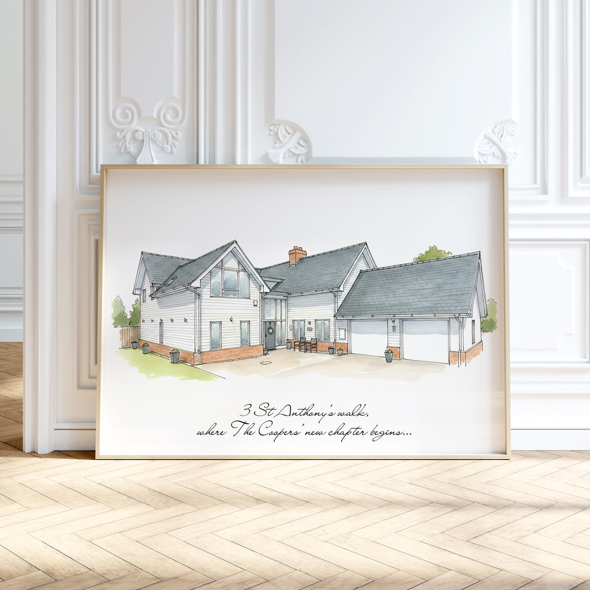 Personalised Watercolour Home Portrait