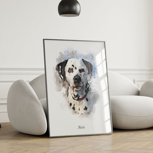 Personalised Watercolour Dog Portrait Art