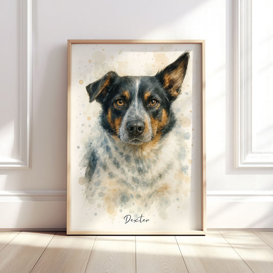 Personalised Watercolour Dog Portrait Art