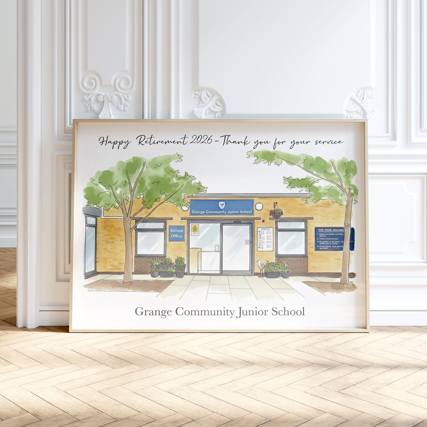 Personalised Watercolour Retirement or Leaving Gift